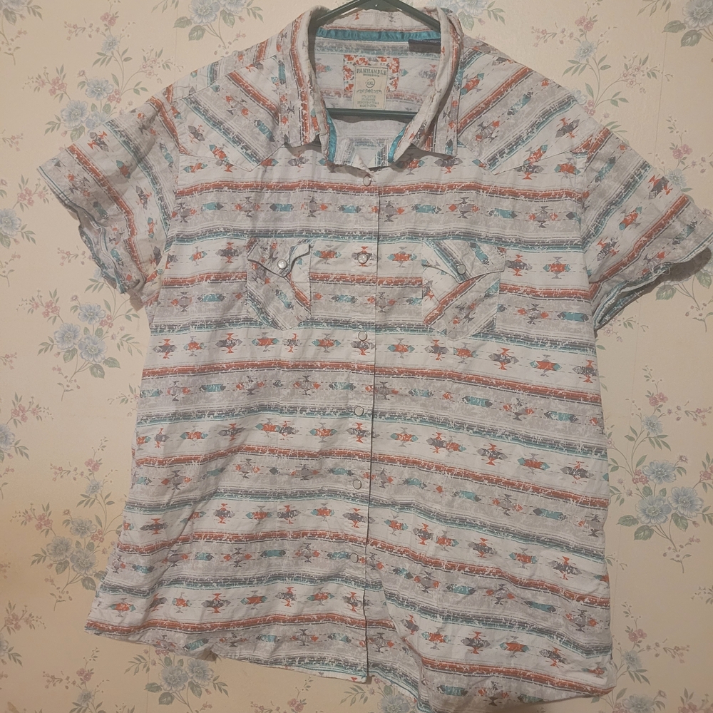 Women's Multicolor Striped Button Down Shirt